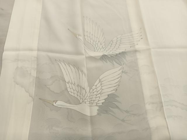 平和屋着物■長襦袢 無双仕立て 飛鶴文 白色 正絹 逸品 BAAX8452mz