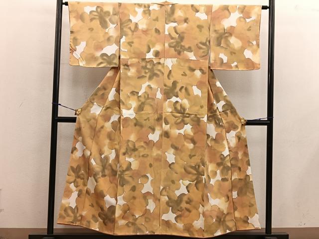 平和屋着物■上質な小紋 草花文 正絹 逸品 BAAX8462mz