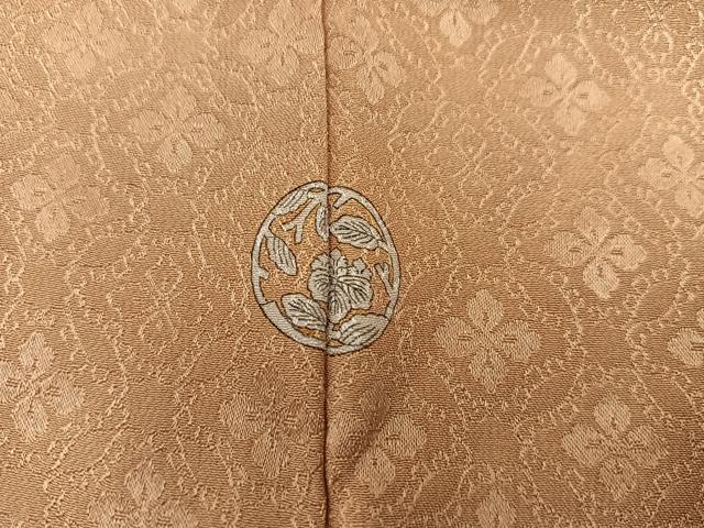 平和屋着物■上質な色無地 草花地紋 狐色 正絹 逸品 BAAX8498mz