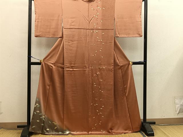 平和屋着物■訪問着 草葉文 暈し染め 金彩 正絹 逸品 BAAX8500mz