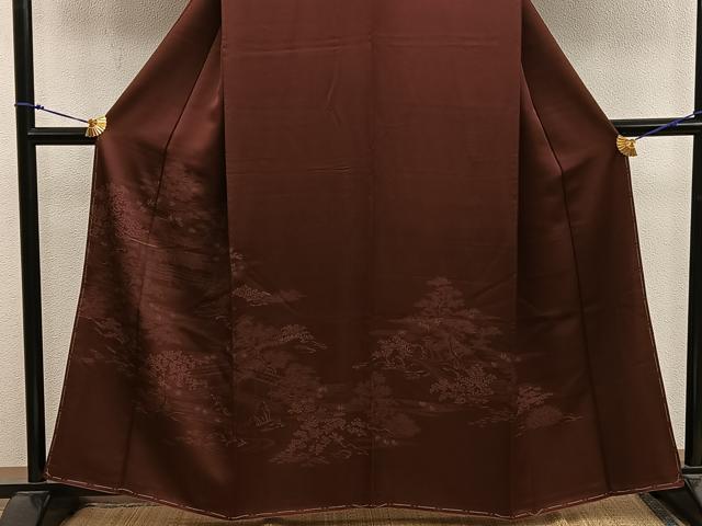 平和屋着物■訪問着 刺繍 風景花文 正絹 逸品 未使用 BAAX8505mz