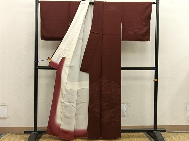平和屋着物■訪問着 刺繍 風景花文 正絹 逸品 未使用 BAAX8505mz