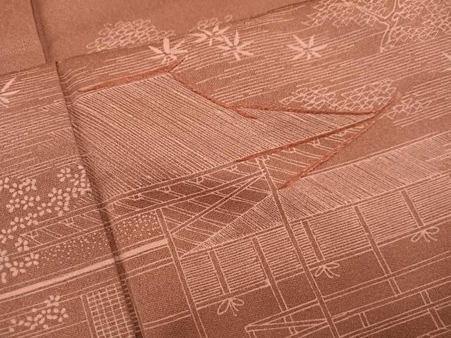 平和屋着物■訪問着 刺繍 風景花文 正絹 逸品 未使用 BAAX8505mz