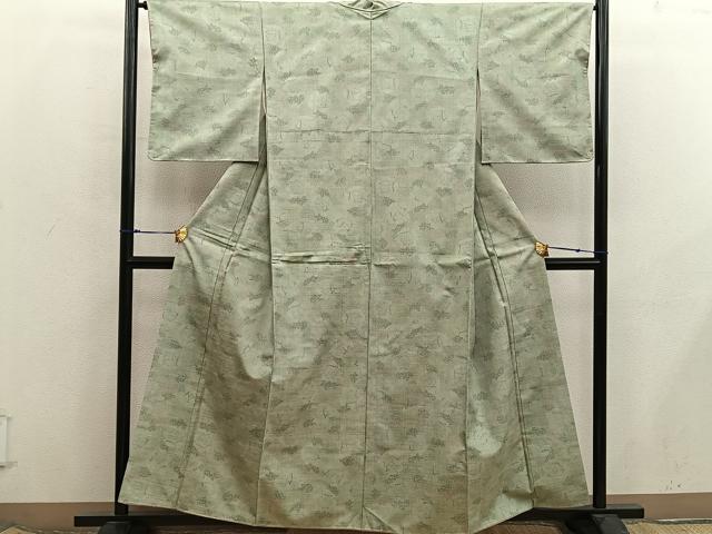 平和屋着物■上質な紬 草花文 正絹 逸品 BAAX8507mz