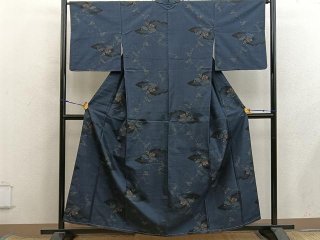 平和屋着物■本場大島紬 9マルキ 枝花文 正絹 逸品 BAAX8515mz