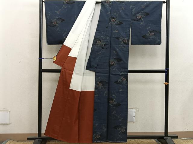 平和屋着物■本場大島紬 9マルキ 枝花文 正絹 逸品 BAAX8515mz