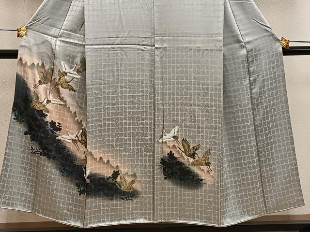 平和屋着物■訪問着 飛鶴文 金彩 正絹 逸品 BAAX8519mz