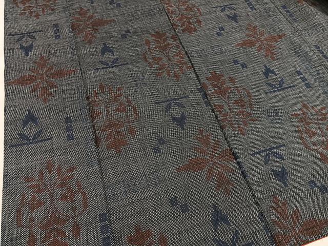 平和屋着物■本場大島紬 7マルキ 草花文 正絹 逸品 BAAX8524mz