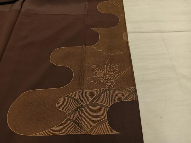 平和屋着物■豪華色留袖 エ霞鴛鴦花文 金彩 正絹 逸品 BAAX8528mz