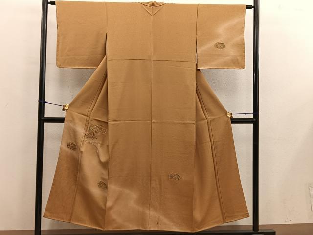 平和屋着物■訪問着 スワトウ刺繍 貝桶花文 暈し染め 金糸 正絹 逸品 未使用 BAAX8530mz