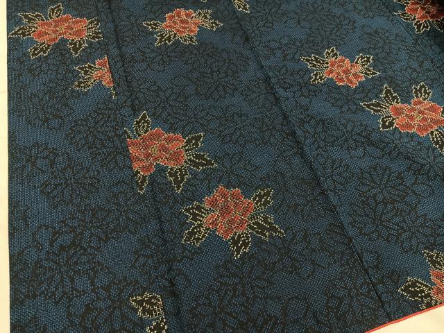 平和屋着物■上質な紬 牡丹 正絹 逸品 BAAX8542mz