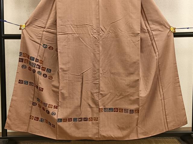 平和屋着物■訪問着 紬地 ろうけつ染め 吉祥花文 正絹 逸品 BAAX8547mz