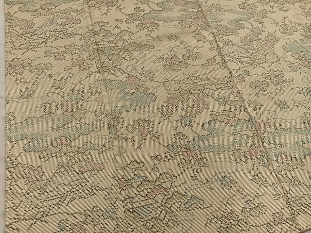 平和屋着物■上質な紬 草花文 正絹 逸品 BAAX8566mz
