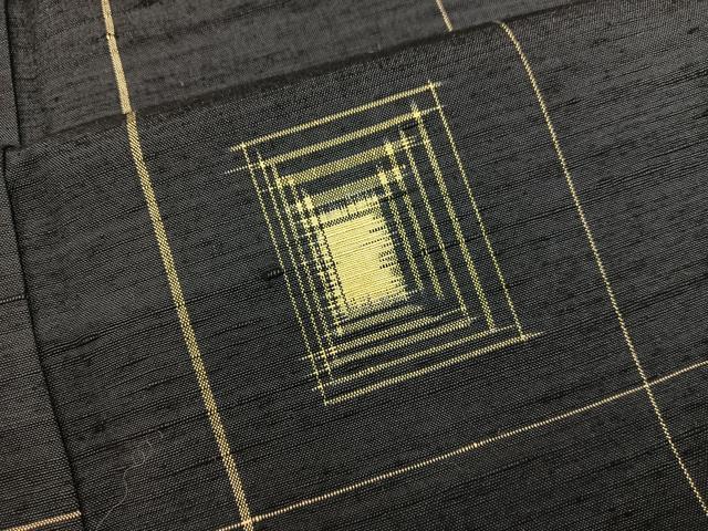 平和屋着物■上質な紬 格子柄 正絹 逸品 BAAX8570mz