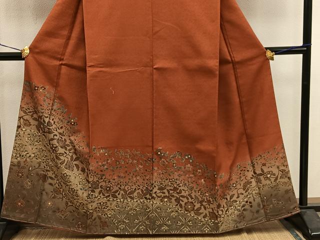 平和屋着物■訪問着 草花文 暈し染め 金彩 正絹 逸品 未使用 BAAX8592mz
