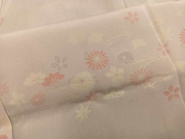 平和屋着物■長襦袢 単衣 菊花文 正絹 逸品 BAAX8601mz