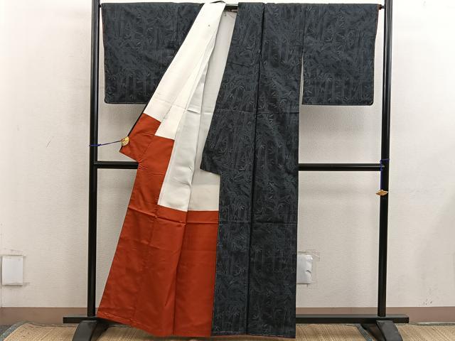 平和屋着物■本場大島紬 笹竹文 正絹 逸品 未使用 BAAX8604mz