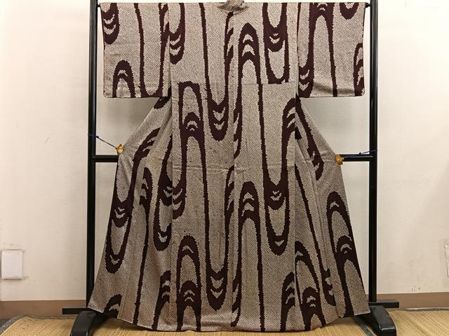 平和屋着物■上質な小紋 総絞り 流水文 正絹 逸品 BAAX8610mz