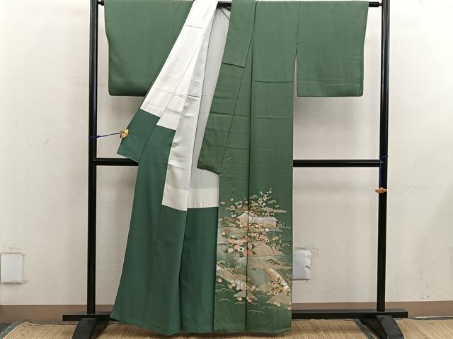 平和屋着物■色留訪問着 螺鈿 風景花文 暈し染め 金彩 正絹 逸品 BAAX8611mz