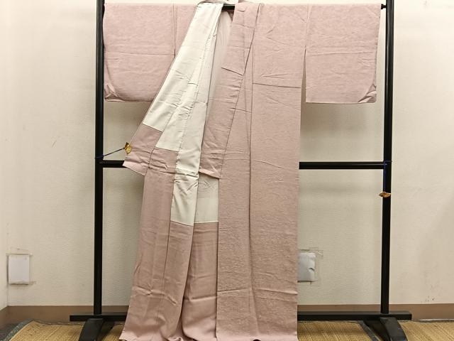 平和屋着物■上質な色無地 草花地紋 ときがら茶色 さが美扱い 正絹 逸品 BAAX8617mz