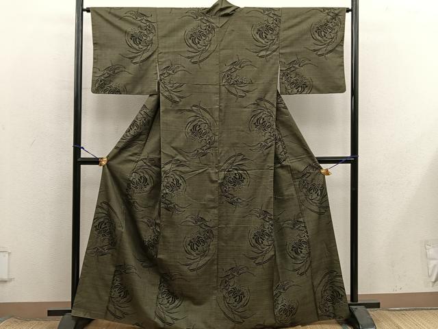 平和屋着物■本場大島紬 7マルキ 草花文 松坂屋扱い 正絹 逸品 BAAX8621mz