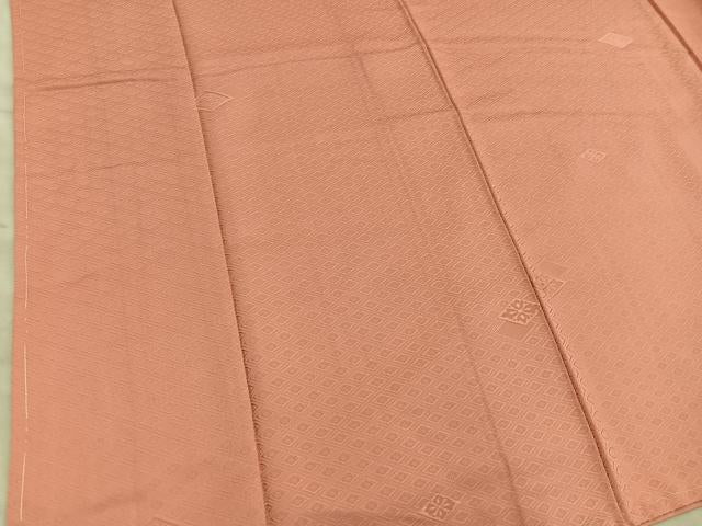 平和屋着物■上質な色無地 花菱地紋 纁色 正絹 逸品 未使用 BAAX8630mz