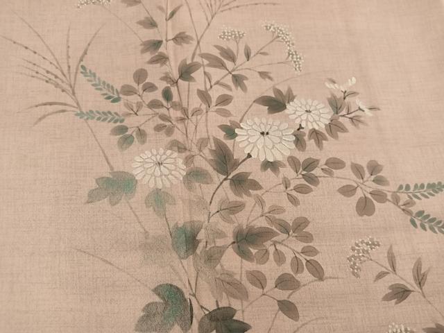 平和屋着物■訪問着 手描き 菊花文 正絹 逸品 BAAX8632mz