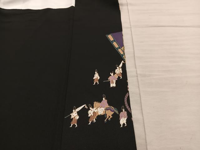平和屋着物■豪華黒留袖 刺繍 花車文 金彩 正絹 逸品 BAAX8638mz