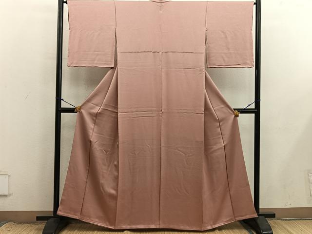 平和屋着物■上質な色無地 赤香色 正絹 逸品 BAAX8640mz