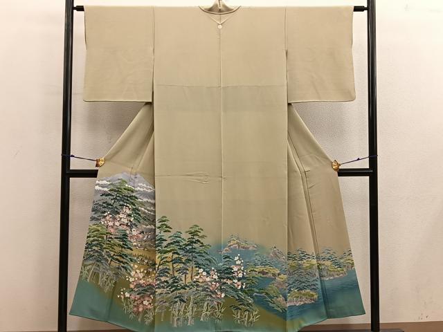 平和屋着物■豪華色留袖 友禅 作家物 風景花文 暈し染め 正絹 逸品 BAAX8641mz