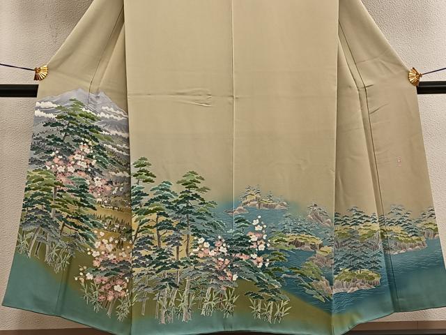 平和屋着物■豪華色留袖 友禅 作家物 風景花文 暈し染め 正絹 逸品 BAAX8641mz