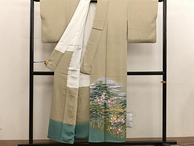 平和屋着物■豪華色留袖 友禅 作家物 風景花文 暈し染め 正絹 逸品 BAAX8641mz