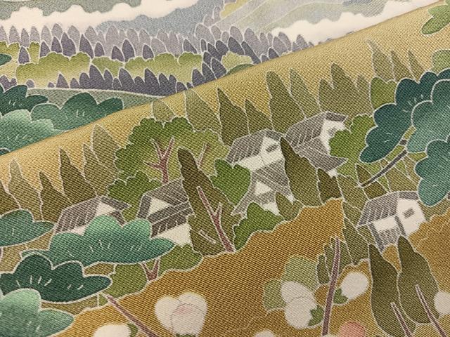 平和屋着物■豪華色留袖 友禅 作家物 風景花文 暈し染め 正絹 逸品 BAAX8641mz