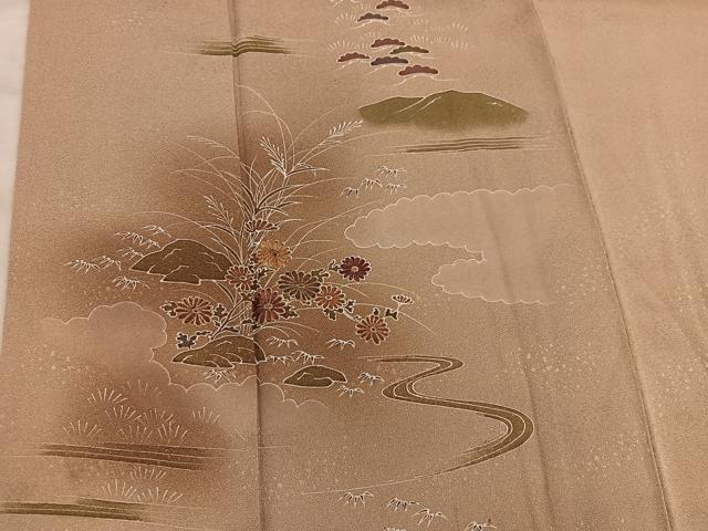 平和屋着物■訪問着 刺繍 菊花文 暈し染め 金彩 正絹 逸品 BAAX8667mz