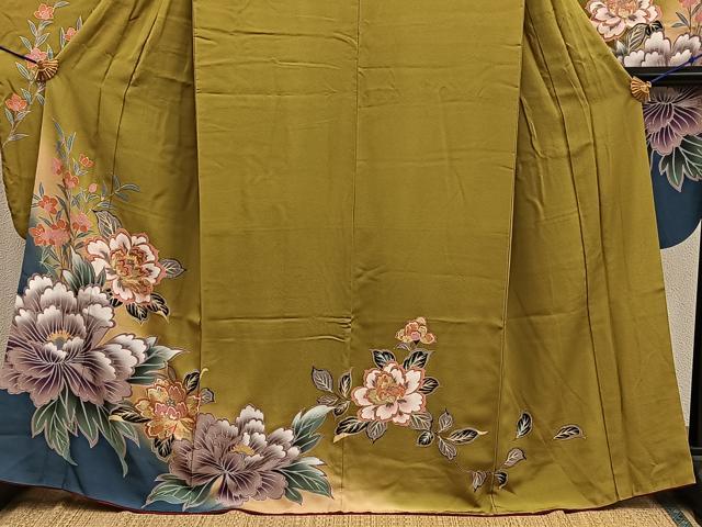 平和屋着物■豪華振袖 駒刺繍 草花文 暈し染め 金彩 正絹 逸品 BAAX8669mz
