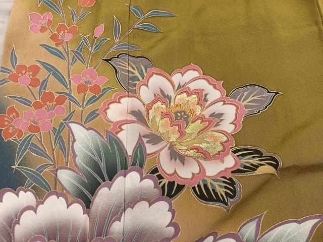 平和屋着物■豪華振袖 駒刺繍 草花文 暈し染め 金彩 正絹 逸品 BAAX8669mz