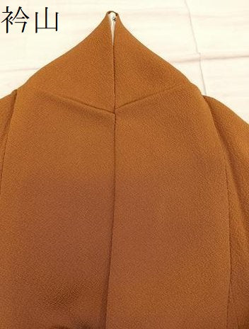 平和屋着物●ファッションデザイナー 花井幸子監修 色無地 土色 正絹 逸品 BAAX8673mz