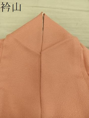 平和屋着物●京加賀友禅 百貫達雄監修 色無地 草花地紋 黄丹色 正絹 逸品 BAAX8680mz
