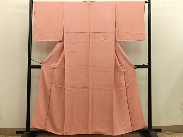 平和屋着物■上質な色無地 紋意匠 纁色 正絹 逸品 BAAX8695mz