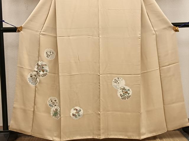平和屋着物●訪問着 刺繍 雪輪菊花文 正絹 逸品 BAAX8699mz