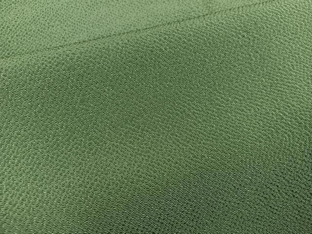 平和屋着物●上質な色無地 黄海松茶色 鬼しぼ縮緬 正絹 逸品 未使用 BAAX8704mz