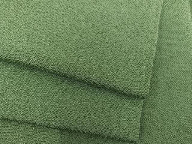 平和屋着物●上質な色無地 黄海松茶色 鬼しぼ縮緬 正絹 逸品 未使用 BAAX8704mz