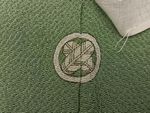 平和屋着物●上質な色無地 黄海松茶色 鬼しぼ縮緬 正絹 逸品 未使用 BAAX8704mz