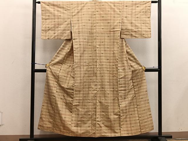 平和屋着物■上質な紬 花織 正絹 逸品 BAAX8727mz