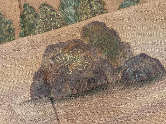 平和屋着物●訪問着 作家物 紙芸 石庭文 暈し染め 鬼しぼ縮緬 正絹 逸品 BAAX8737mz