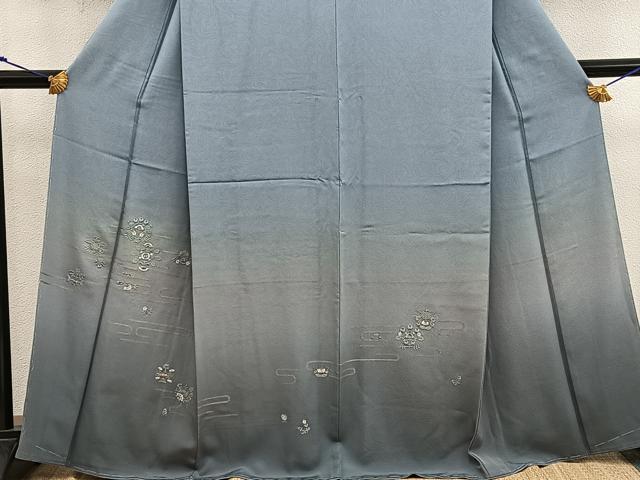 平和屋着物●訪問着 総刺繍 草花文 暈し染め まるやま扱い 正絹 逸品 未使用 BAAX8754mz