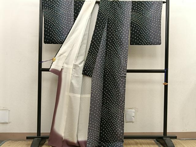 平和屋着物●上質な小紋 総絞り 暈し染め まるやま扱い 正絹 逸品 BAAX8755mz