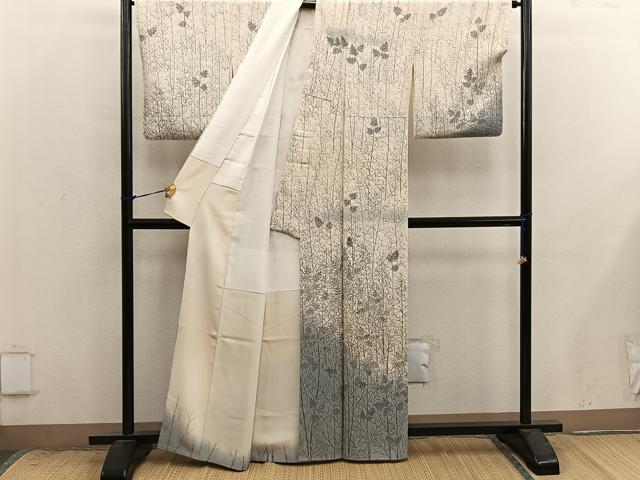 平和屋着物●訪問着 手描き 草葉文 正絹 逸品 BAAX8760mz