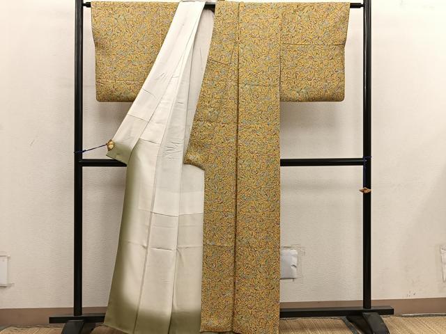 平和屋着物■上質な小紋 草花文 正絹 逸品 BAAX8769mz