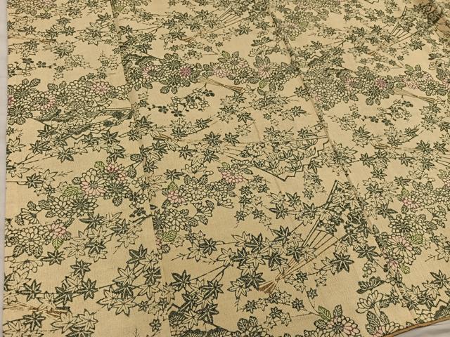平和屋着物■上質な紬 型染め 菊花文 正絹 逸品 BAAX8770mz